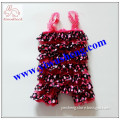 Wholesale hot sale baby lace romper,pretty pink heart babies ruffle petti lace romper with bows
